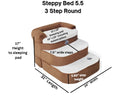 Load image into Gallery viewer, Steppy Bed 5.5 - 3 Step Round- Steps and Bed for Dogs and Cats