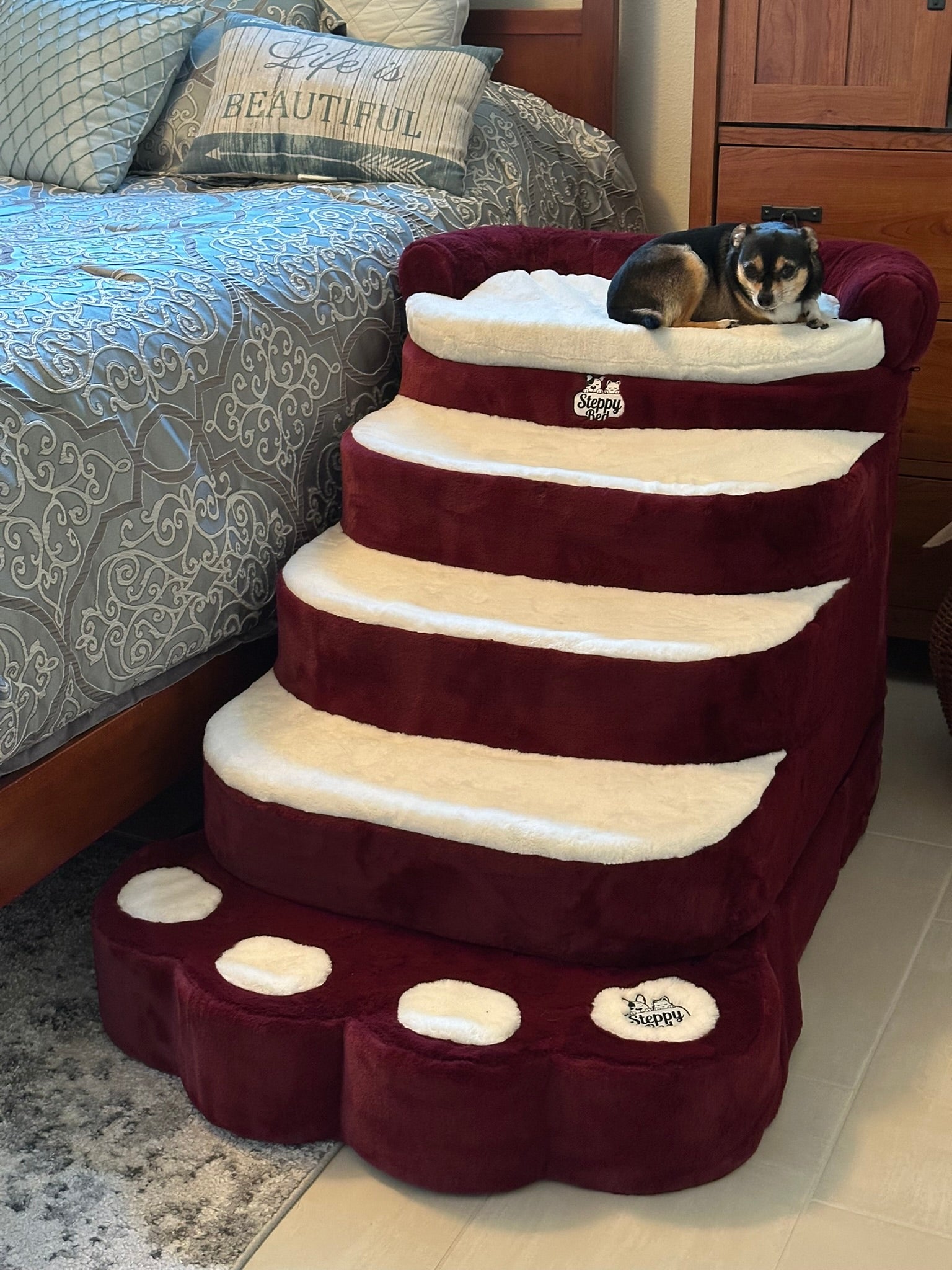 How to Fit Dog Stairs Beside the Bed Safely