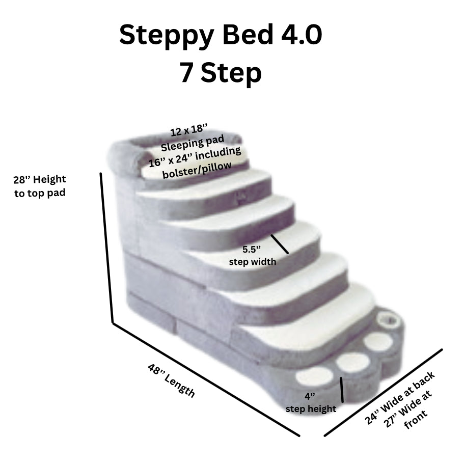 Steppy Bed 4.0- 7 Step Paw - Steps and Bed for Dogs and Cats