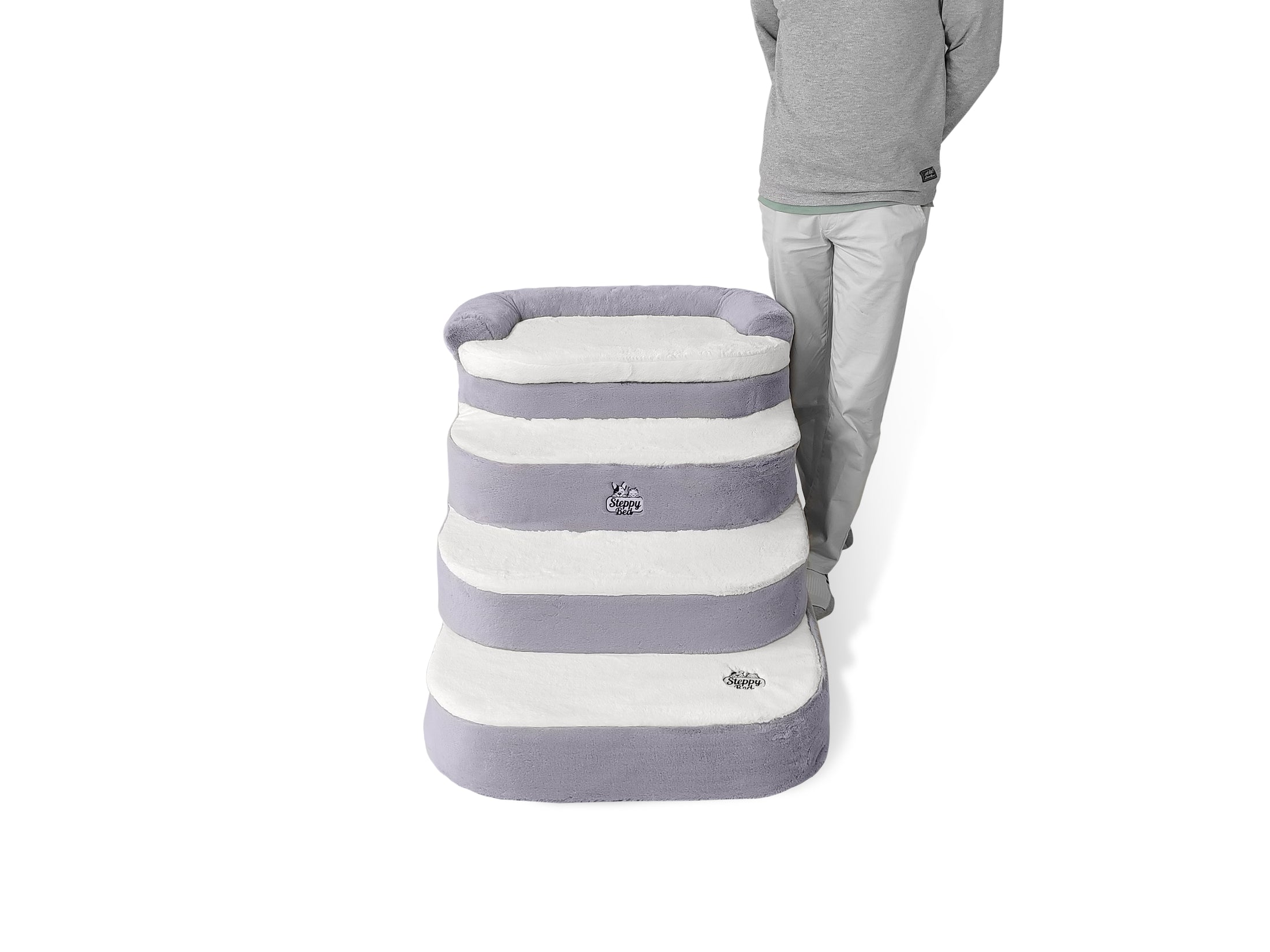 Steppy Bed 5.5- 4 Step Round Steps And Bed for Dogs and Cats