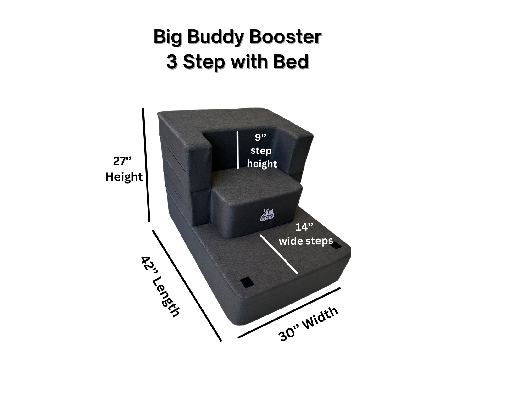 Big Buddy Booster 9.0 - 3 Step- Steps or Stairs for Big or Large dogs